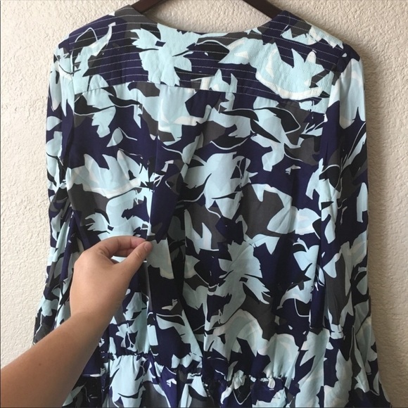 Parker Blue Ruffled Villa Combo Shorts Romper Small Floral - Picture 7 of 8